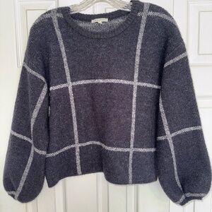 Z Supply Navy Blue & White Knit Pullover Sweater XS